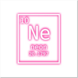 Neon Element Light Pink Periodic Table Chemistry Nerd Costume T-Shirt Posters and Art